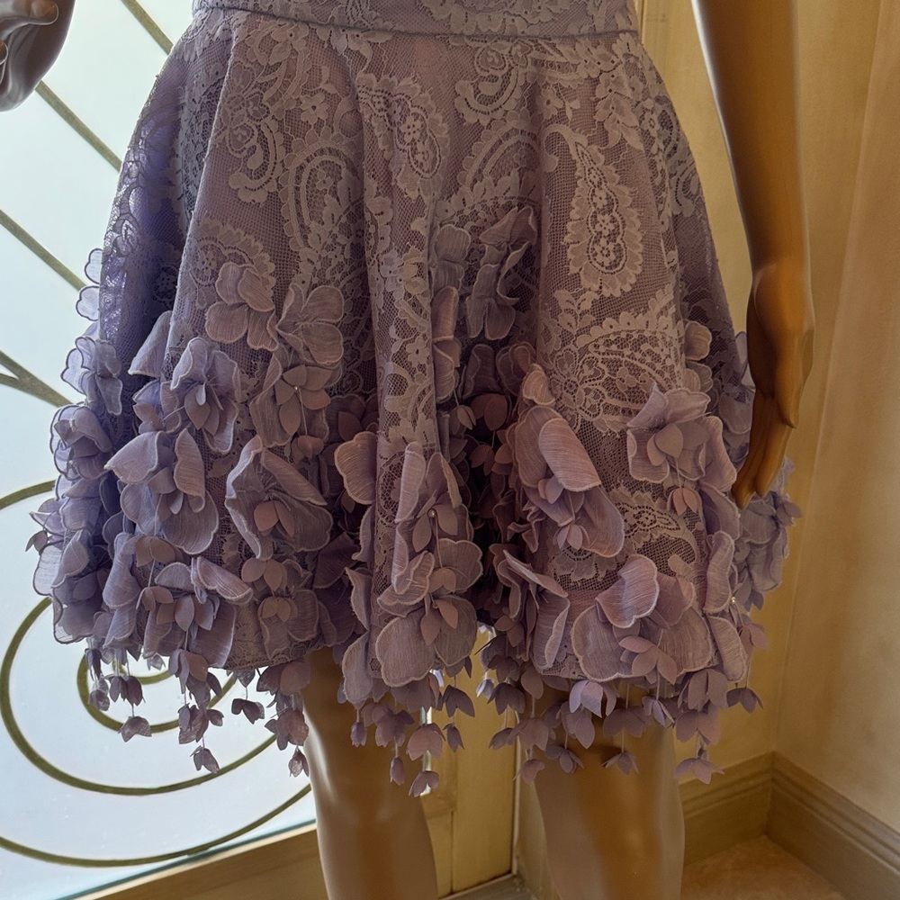 Zimmermann Lilac Floral Mini Skirt ,size AU 2,USA 6 - Picture 3 of 4